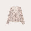 Blouse nouée manches longues blanc femme