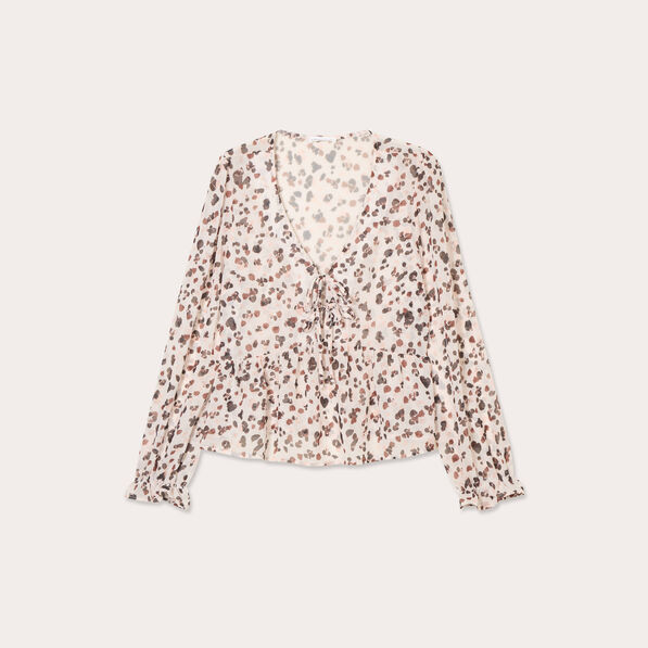 blouse nouee manches longues blanc femme Blouse nouée manches longues blanc femme