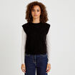 D&eacute;bardeur col rond avec sequin noir femme