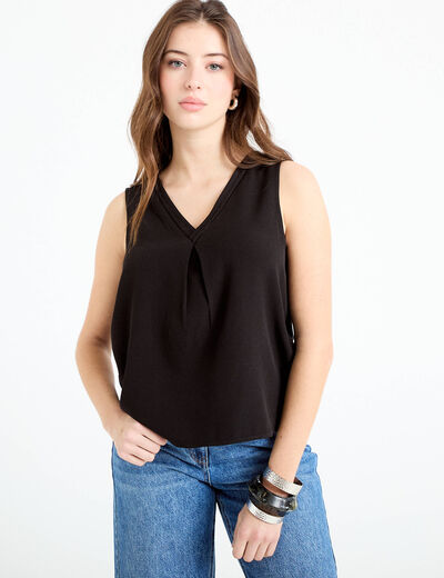 D&eacute;bardeur sans manches noir femme