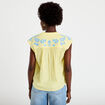 Blouse droite sans manches col v jaune pastel femme