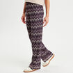 Pantalon large ajour&eacute; violet femme