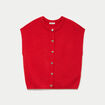 Gilet ample sans manches rouge femme
