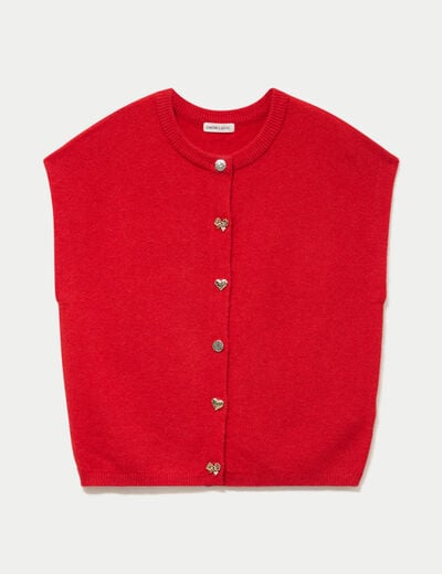 Gilet ample sans manches rouge femme