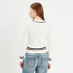 Pull manches longues torsades ecru femme