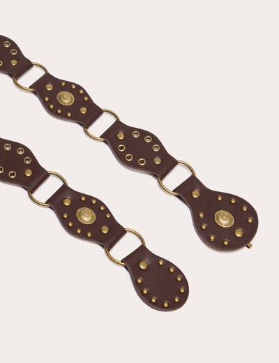 Ceinture large marron fonc&eacute; femme