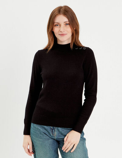 Pull manches longues noir femme