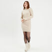 Robe pull ajustée torsades sable femme