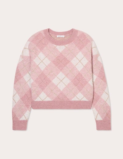 Pull manches longues rose poudrée femme