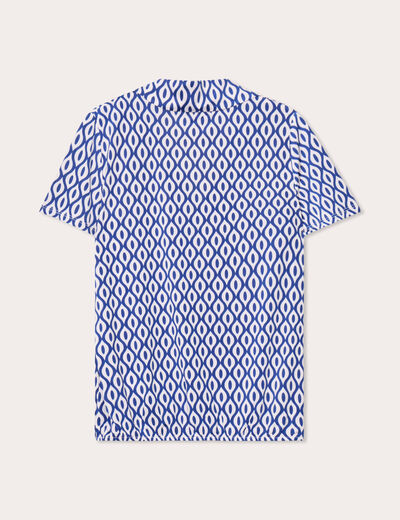 Blouse manches courtes bleu electrique femme