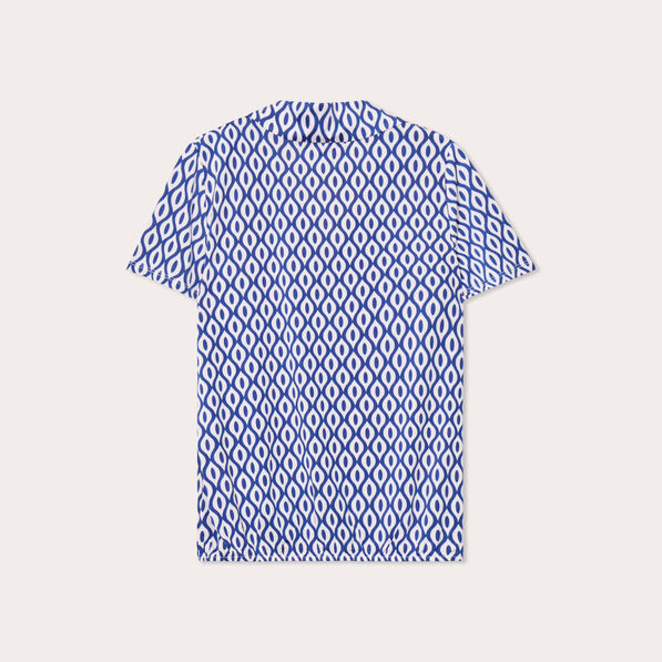 Blouse manches courtes bleu electrique femme