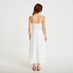 Robe longue &eacute;vas&eacute;e &agrave; fines bretelles ecru femme
