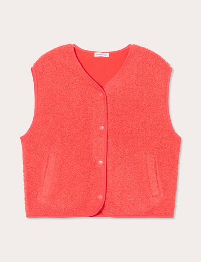 Gilet polaire sans manches rouge femme