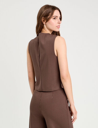 Veston sans manches marron chocolat femme