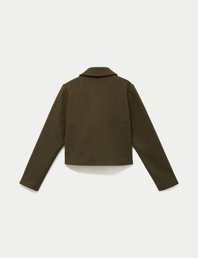Veste zipp&eacute;e vert kaki femme