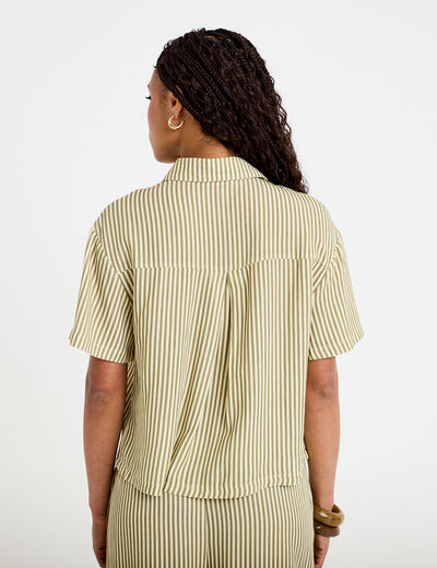 Chemise manches courtes jaune femme