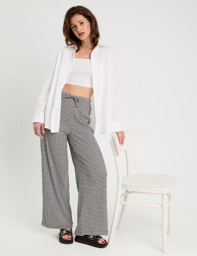 Pantalon large fluide noir femme