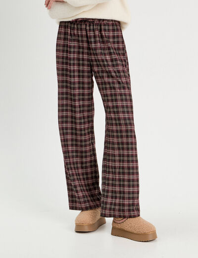 Pantalon large bordeaux femme