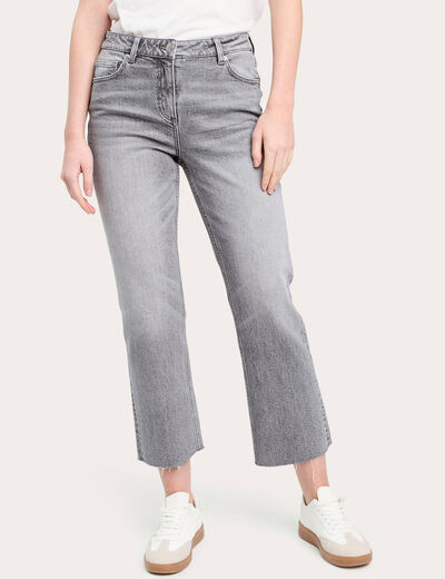 Jeans flare 7/8ème denim gris femme