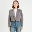 Veste blazer droite courte gris foncé femme