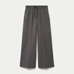 Pantalon large taille standard gris femme