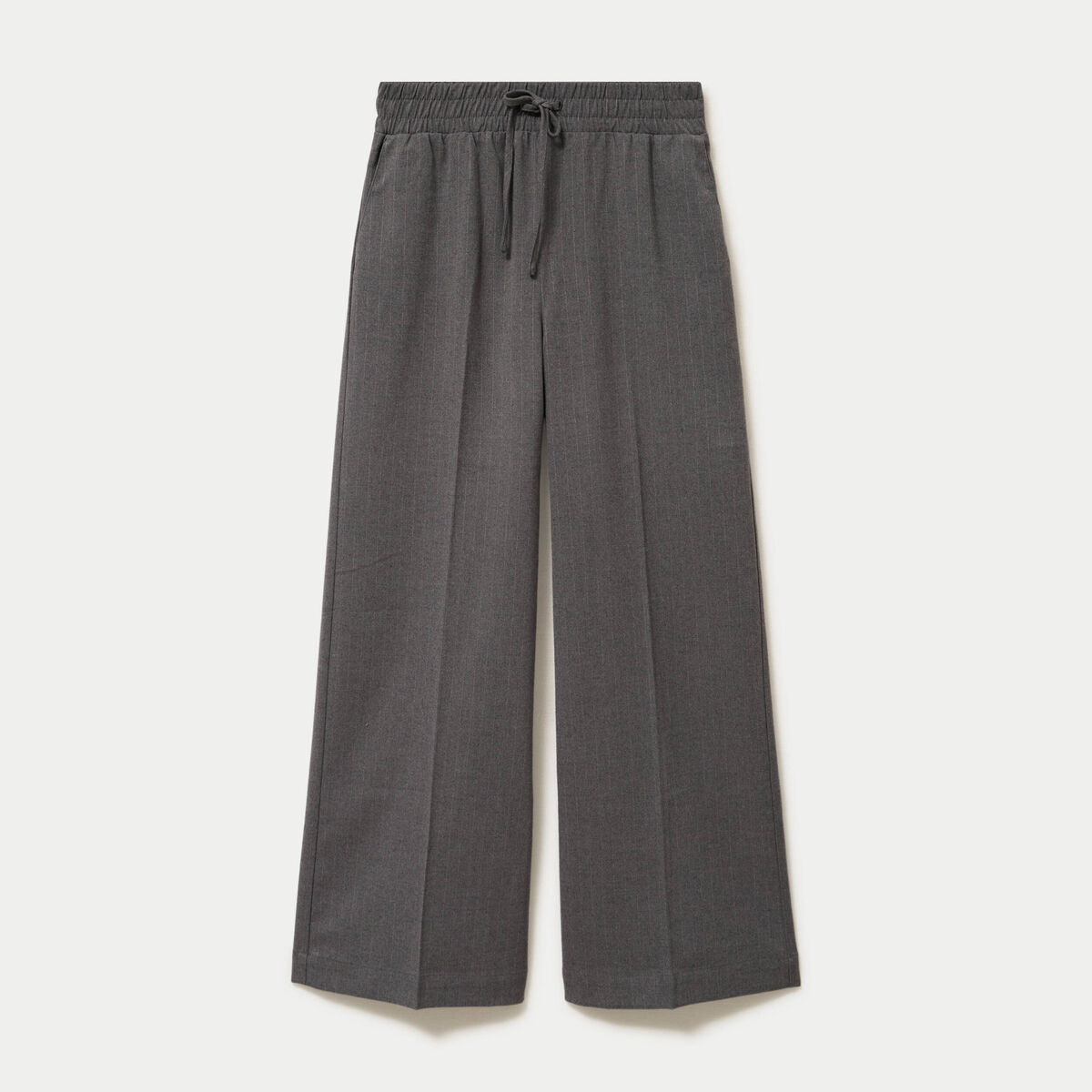 Pantalon large taille standard gris femme