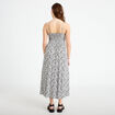 Robe longue d&eacute;collet&eacute; &agrave; fines bretelles blanc femme