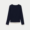Doudou col rond manches longues bleu marine femme