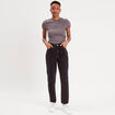 T-shirt manches courtes côtelé gris foncé femme