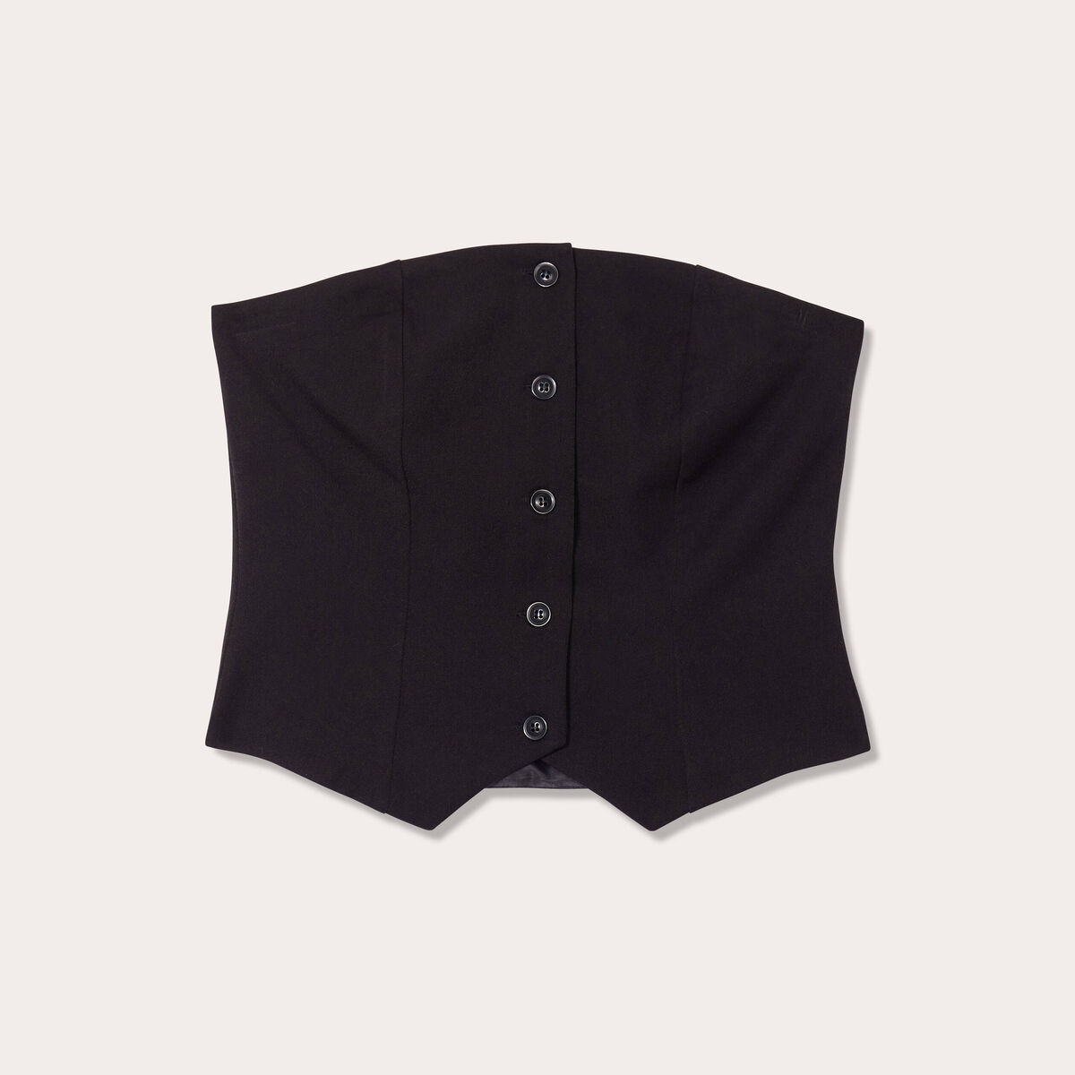 Bustier avec boutons noir femme