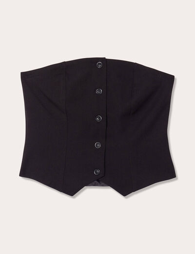 Bustier avec boutons noir femme