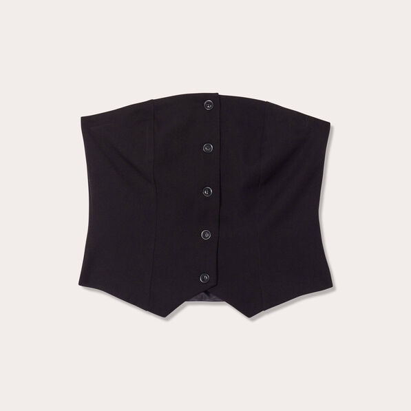 bustier avec boutons noir femme Bustier avec boutons noir femme