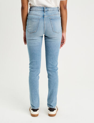 Jeans slim 5 poches denim bleach femme