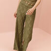 Pantalon large ajouré vert kaki femme