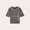 T-shirt paillettes gris argent femme