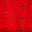 Blouse ajour&eacute;e col v manches courtes rouge femme