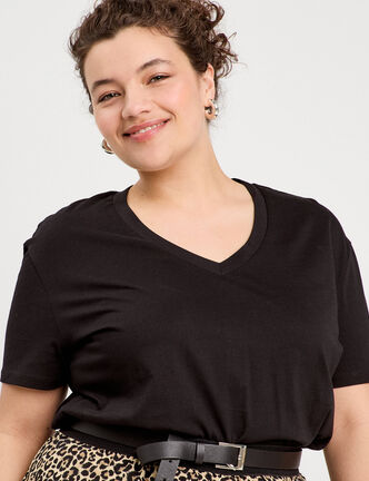 T-shirt manches courtes noir femme