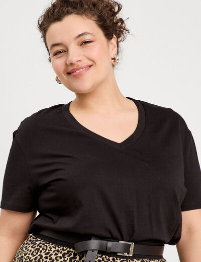 T-shirt manches courtes noir femme