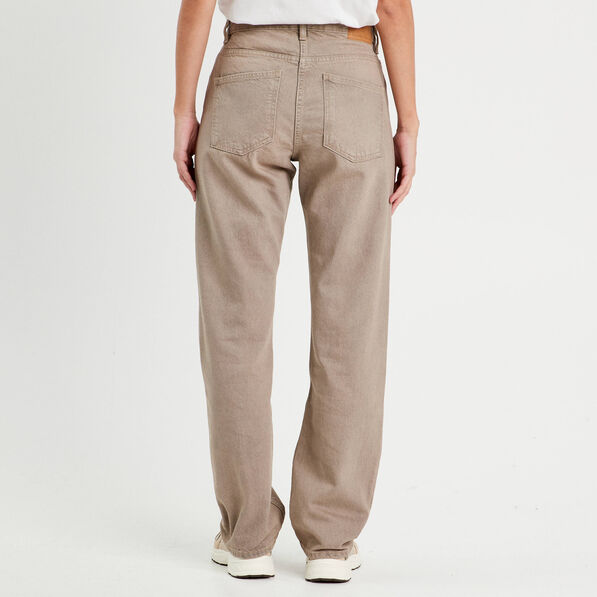 Jeans droit 5 poches marron cognac femme