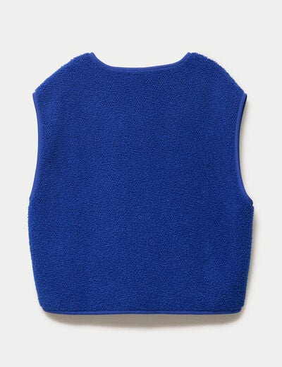 Gilet sans manches effet polaire bleu electrique femme