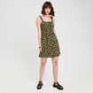 Robe évasée bretelles fines noir femme