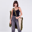 Parka droite avec capuche vert kaki femme