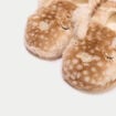 Chaussons en fausse fourrure sable femme