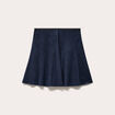 Jupe courte &eacute;vas&eacute;e aspect daim bleu marine femme