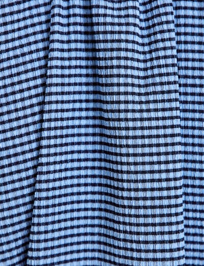 Blouse col montant manches longues bleu femme
