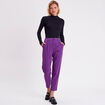 Pantalon city carotte violet foncé femme
