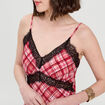 Robe longue droite bretelles rouge femme