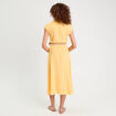 Robe chemise midi contenant du lin jaune femme