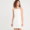 Robe droite bretelles fines blanc femme