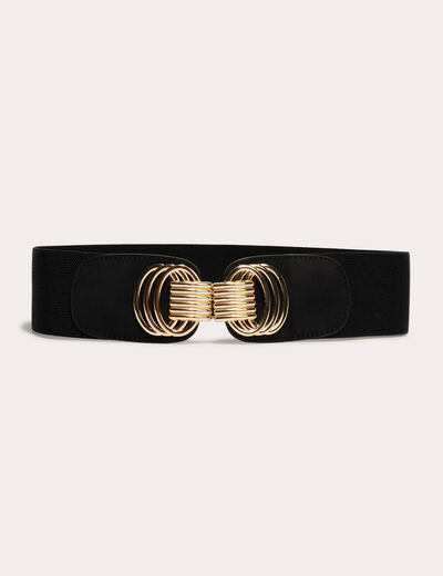 Ceinture élastiquée large noir femme